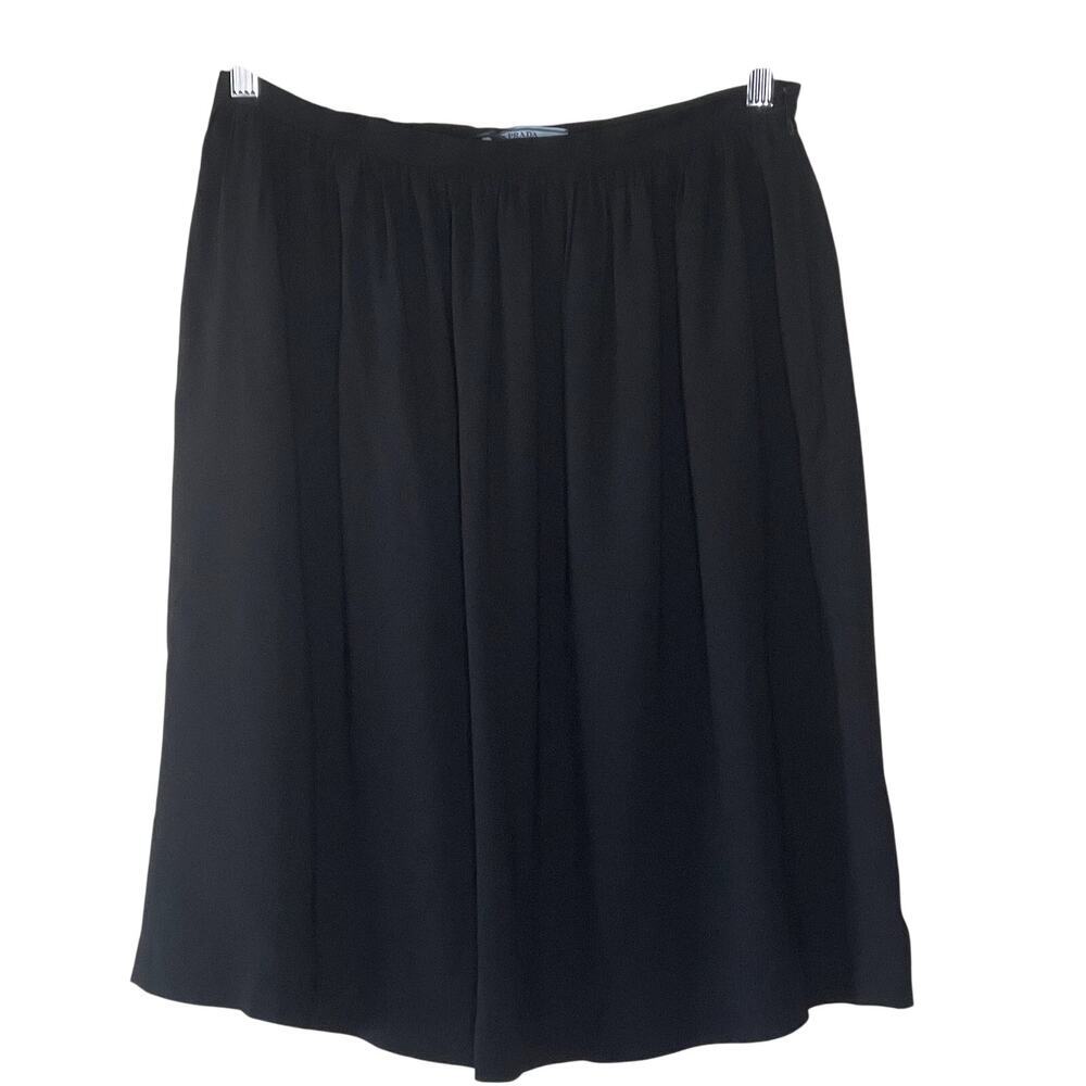 PRADA MILANO BLACK‎ PLEATED KNEE LENGTH SKIRT SIZE 42 /US 6